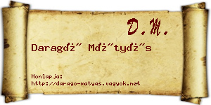 Daragó Mátyás névjegykártya